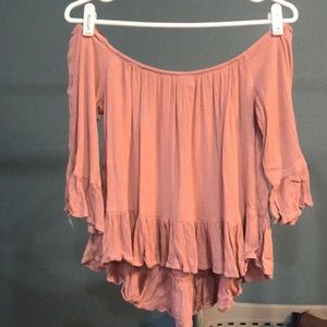 Long sleeve off the shoulder top
